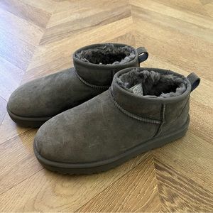 Classic ultra mini gray ugg boots